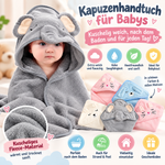 Baby Kapuzenhandtuch mit Tiermotiv – 80 × 80 cm