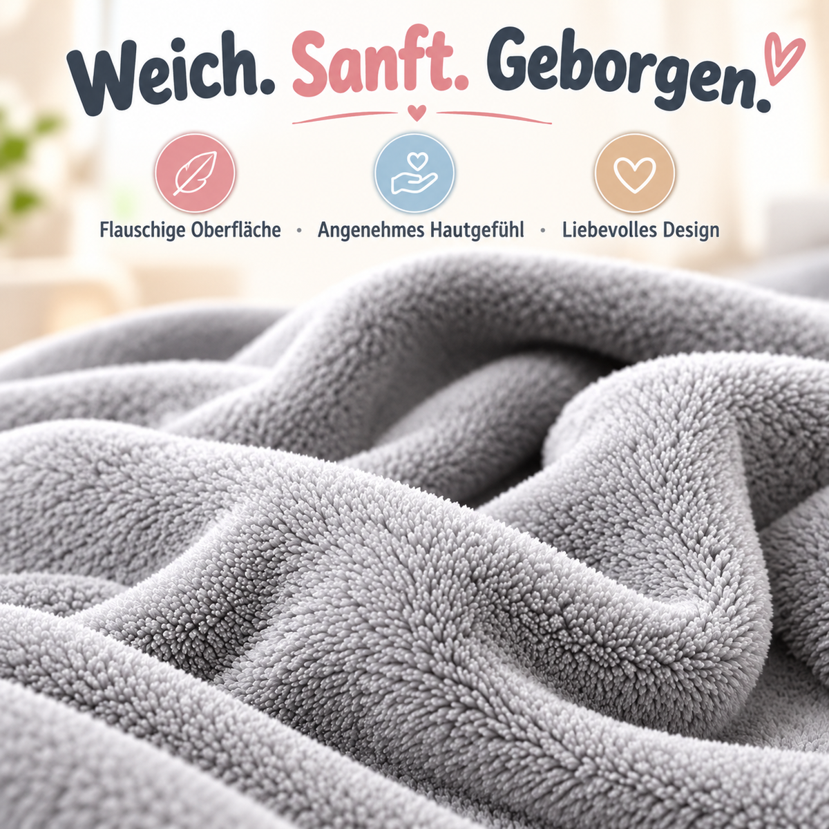Baby Kapuzenhandtuch mit Tiermotiv – 80 × 80 cm